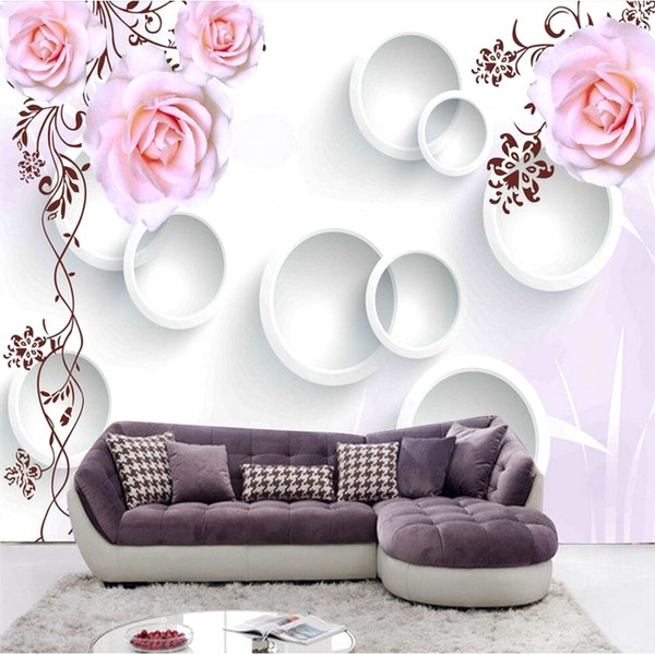 Konsep Wallpaper Dinding Ruang Tamu Minimalis Mewah Motif 3D Bunga Nyaman Elegan Mempesona Cantik Terbaru