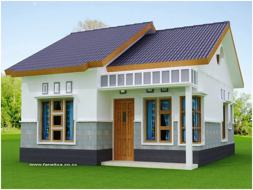 Luar biasa model desain rumah minimalis 1 lantai mewah nyaman elegan warna putih tampak depan dengan batu alam