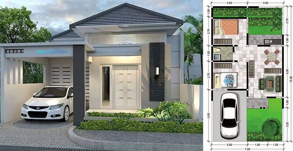 Denah Rumah Minimalis Type 45