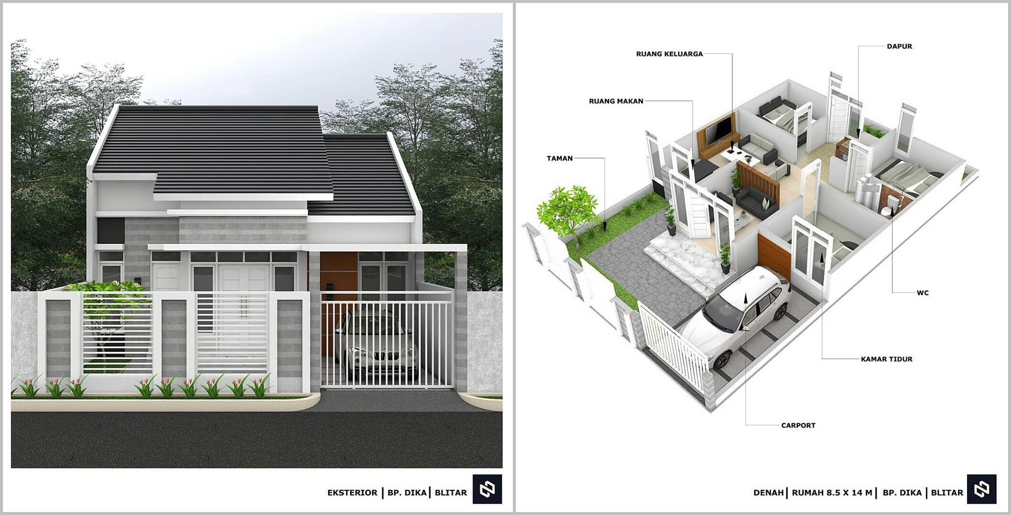 Gambar Denah Rumah Minimalis 3 Kamar Tidur 1 Lantai Terbaru Beserta Keterangannya
