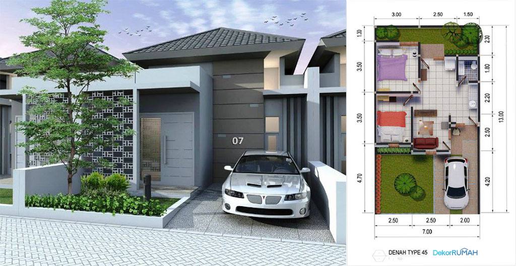 Ukuran Rumah Type 45